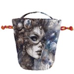 Woman in Space Drawstring Bucket Bag
