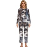 Woman in Space Womens  Long Sleeve Lightweight Pajamas Set