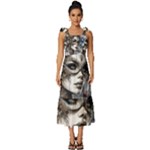 Woman in Space Tie-Strap Tiered Midi Chiffon Dress