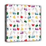 Snails Butterflies Pattern Seamless Mini Canvas 8  x 8  (Stretched)