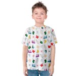 Snails Butterflies Pattern Seamless Kids  Cotton T-Shirt