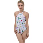 Snails Butterflies Pattern Seamless Go with the Flow One Piece Swimsuit