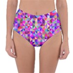 Floor Colorful Triangle Reversible High-Waist Bikini Bottoms