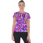 Floor Colorful Triangle Short Sleeve Sports Top 