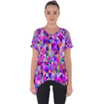 Floor Colorful Triangle Cut Out Side Drop T-Shirt