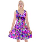 Floor Colorful Triangle Reversible Velvet Sleeveless Dress