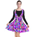 Floor Colorful Triangle Plunge Pinafore Dress