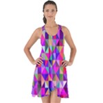 Floor Colorful Triangle Show Some Back Chiffon Dress