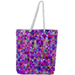 Floor Colorful Triangle Full Print Rope Handle Tote (Large)