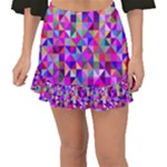 Floor Colorful Triangle Fishtail Mini Chiffon Skirt
