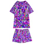 Floor Colorful Triangle Kids  Swim T-Shirt and Shorts Set