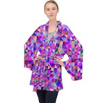 Floor Colorful Triangle Long Sleeve Velvet Kimono 