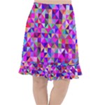Floor Colorful Triangle Fishtail Chiffon Skirt