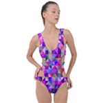 Floor Colorful Triangle Side Cut Out Swimsuit