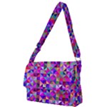 Floor Colorful Triangle Full Print Messenger Bag (L)