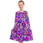 Floor Colorful Triangle Kids  Midi Sailor Dress