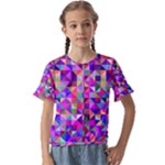 Floor Colorful Triangle Kids  Cuff Sleeve Scrunch Bottom T-Shirt