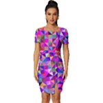 Floor Colorful Triangle Fitted Knot Split End Bodycon Dress