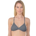 Abstract Diagonal Stripe Pattern Seamless Reversible Tri Bikini Top