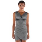 Abstract Diagonal Stripe Pattern Seamless Wrap Front Bodycon Dress