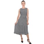 Abstract Diagonal Stripe Pattern Seamless Midi Tie-Back Chiffon Dress