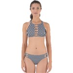 Abstract Diagonal Stripe Pattern Seamless Perfectly Cut Out Bikini Set