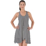 Abstract Diagonal Stripe Pattern Seamless Show Some Back Chiffon Dress