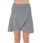 Abstract Diagonal Stripe Pattern Seamless Wrap Front Skirt