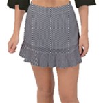 Abstract Diagonal Stripe Pattern Seamless Fishtail Mini Chiffon Skirt