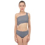 Abstract Diagonal Stripe Pattern Seamless Spliced Up Two Piece Swimsuit