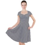 Abstract Diagonal Stripe Pattern Seamless Cap Sleeve Midi Dress