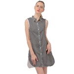 Abstract Diagonal Stripe Pattern Seamless Sleeveless Shirt Dress