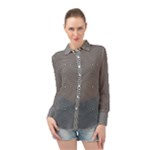 Abstract Diagonal Stripe Pattern Seamless Long Sleeve Chiffon Shirt