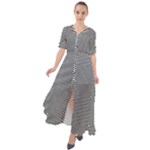 Abstract Diagonal Stripe Pattern Seamless Waist Tie Boho Maxi Dress