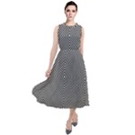 Abstract Diagonal Stripe Pattern Seamless Round Neck Boho Dress