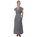 Abstract Diagonal Stripe Pattern Seamless Flutter Sleeve Maxi Dress