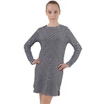 Abstract Diagonal Stripe Pattern Seamless Long Sleeve Hoodie Dress