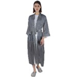 Abstract Diagonal Stripe Pattern Seamless Maxi Satin Kimono