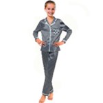 Abstract Diagonal Stripe Pattern Seamless Kids  Satin Long Sleeve Pajamas Set