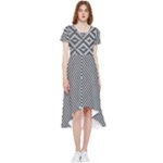 Abstract Diagonal Stripe Pattern Seamless High Low Boho Dress