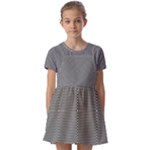 Abstract Diagonal Stripe Pattern Seamless Kids  Short Sleeve Pinafore Style Dress
