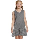 Abstract Diagonal Stripe Pattern Seamless Kids  Sleeveless Tiered Mini Dress