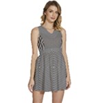 Abstract Diagonal Stripe Pattern Seamless Sleeveless High Waist Mini Dress