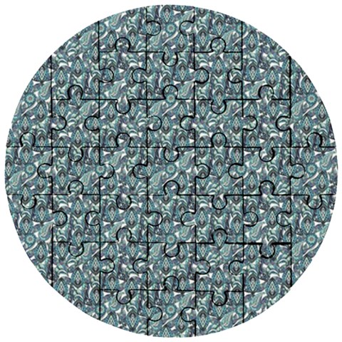 Blue Paisley Wooden Puzzle Round from UrbanLoad.com