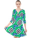 Beauitiful Geometry Quarter Sleeve Front Wrap Dress