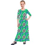 Beauitiful Geometry Kids  Quarter Sleeve Maxi Dress