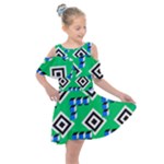 Beauitiful Geometry Kids  Shoulder Cutout Chiffon Dress