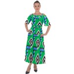 Beauitiful Geometry Shoulder Straps Boho Maxi Dress 