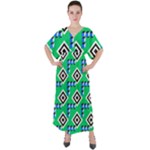 Beauitiful Geometry V-Neck Boho Style Maxi Dress