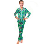 Beauitiful Geometry Kids  Satin Long Sleeve Pajamas Set
